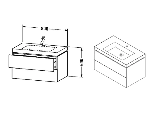 Тумба под раковину Duravit L-Cube LC6927O1818 белый - duravit shop