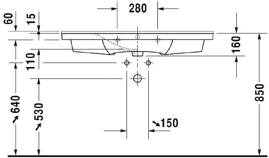 Раковина Duravit P3 Comforts 2332100000 белый - duravit shop