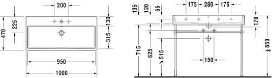 Раковина 100 см Duravit Vero Air 2350100000 - duravit shop