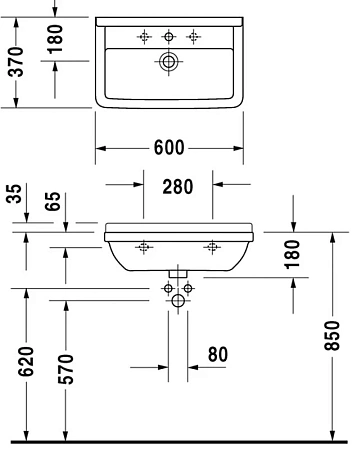 Раковина Duravit Starck 3 301600000 белый - duravit shop