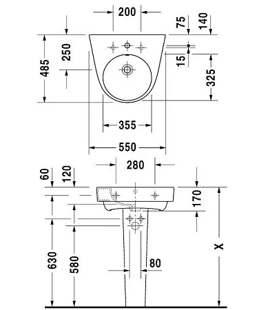 Раковина Duravit Starck 2 23235500001 белый - duravit shop