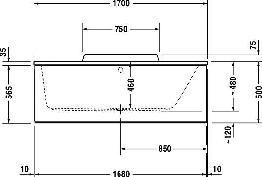 Акриловая ванна 170х75 Duravit DuraStyle 700297000000000 - duravit shop