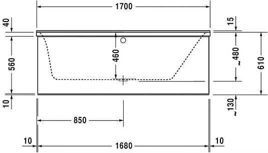 Акриловая ванна Duravit P3 Comforts 700376000000 белый - duravit shop