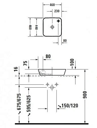 Раковина накладная Duravit Starck 1 2322460000 белый - duravit shop